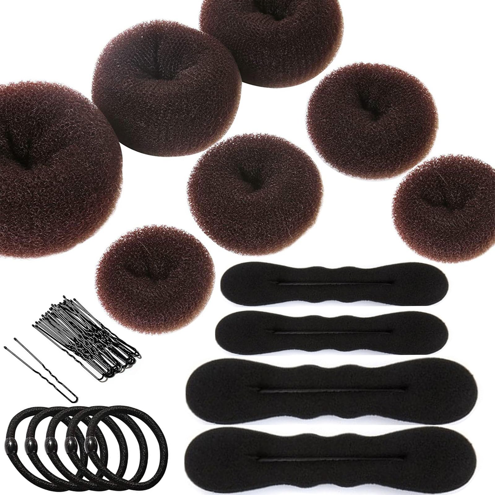 36 Pcs Hair Donut Bun Maker Set, Hair Bun Maker Sponge Hair Foam Twister,Lazy Hairpin Tool Bun Shapers Foam Sponge Buns Shaper Accessories,Hair Updo Tools Twister for Girls Women Gifts