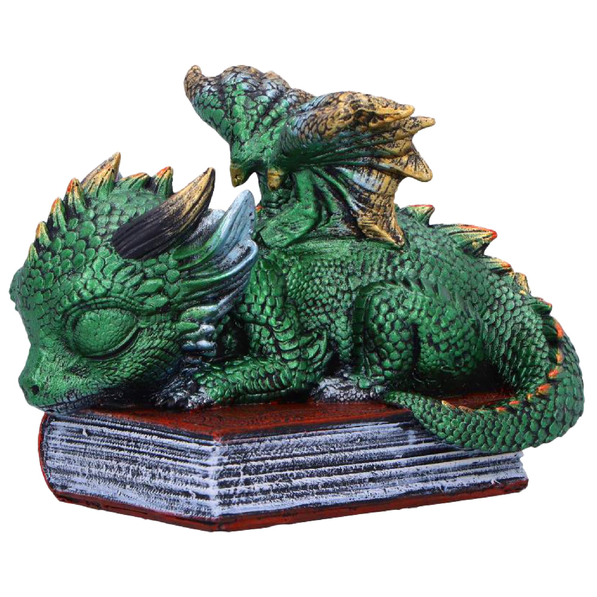 Nemesis Now Where Dragons Dream - Green Dragon Figurine Sleeping on Spellbook, Hand-Painted Resin Fantasy Statue, Magical Gothic Home Decor & Collectible Gift, for Fantasy Enthusiasts, 8CM