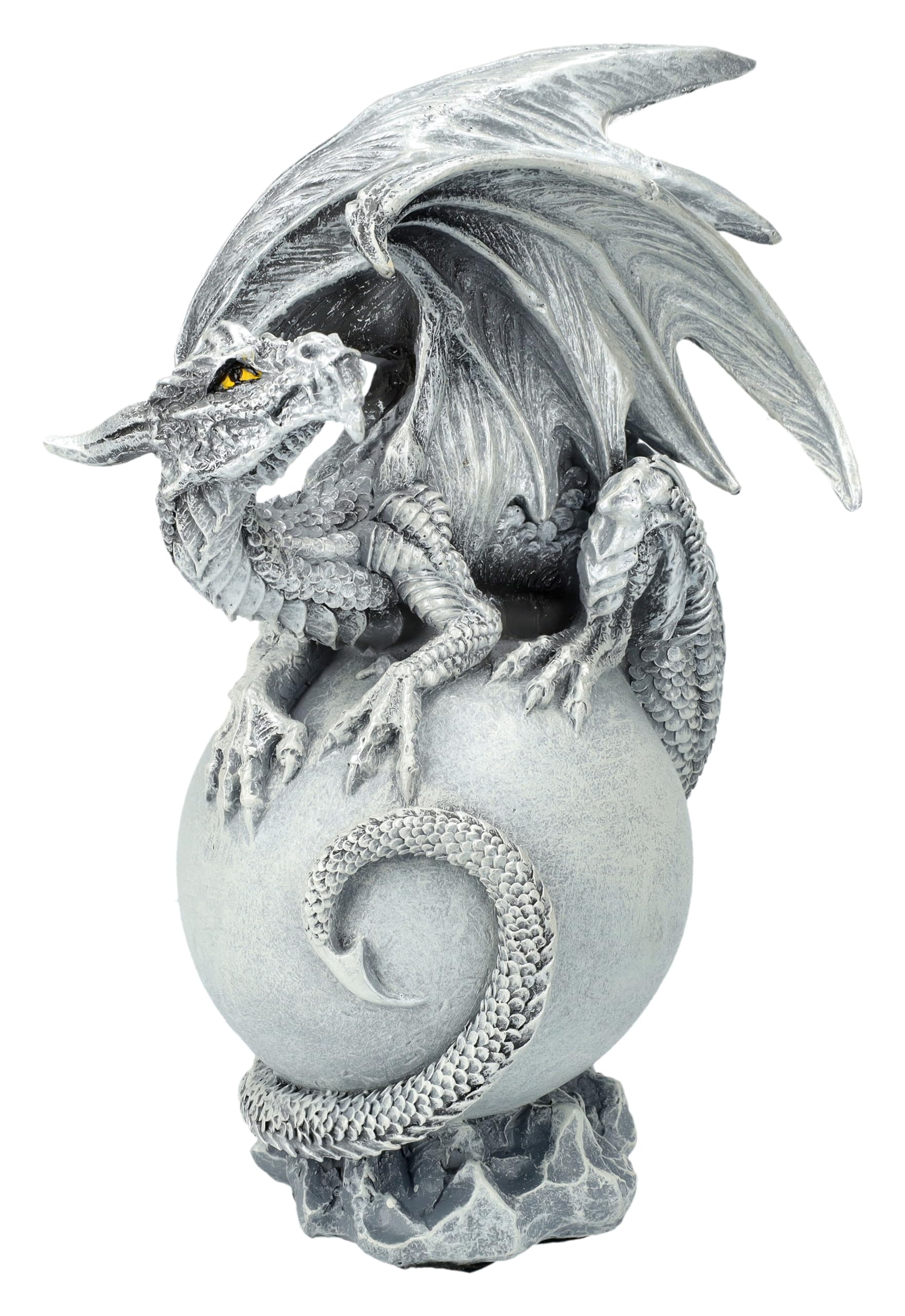 Figuren Shop GmbH Drachenfigur auf Mond - Luna Dragon 15 cm - Statue Deko Figur Drache Dragon Sammlerstück für Drachenliebhaber