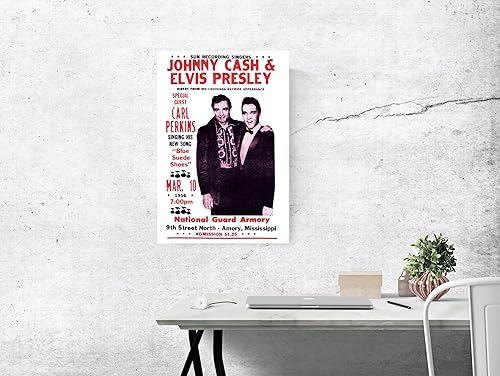 Miniatura 2 de Johnny Cash w Elvis Presley - Póster de concierto vintage, Mississippi