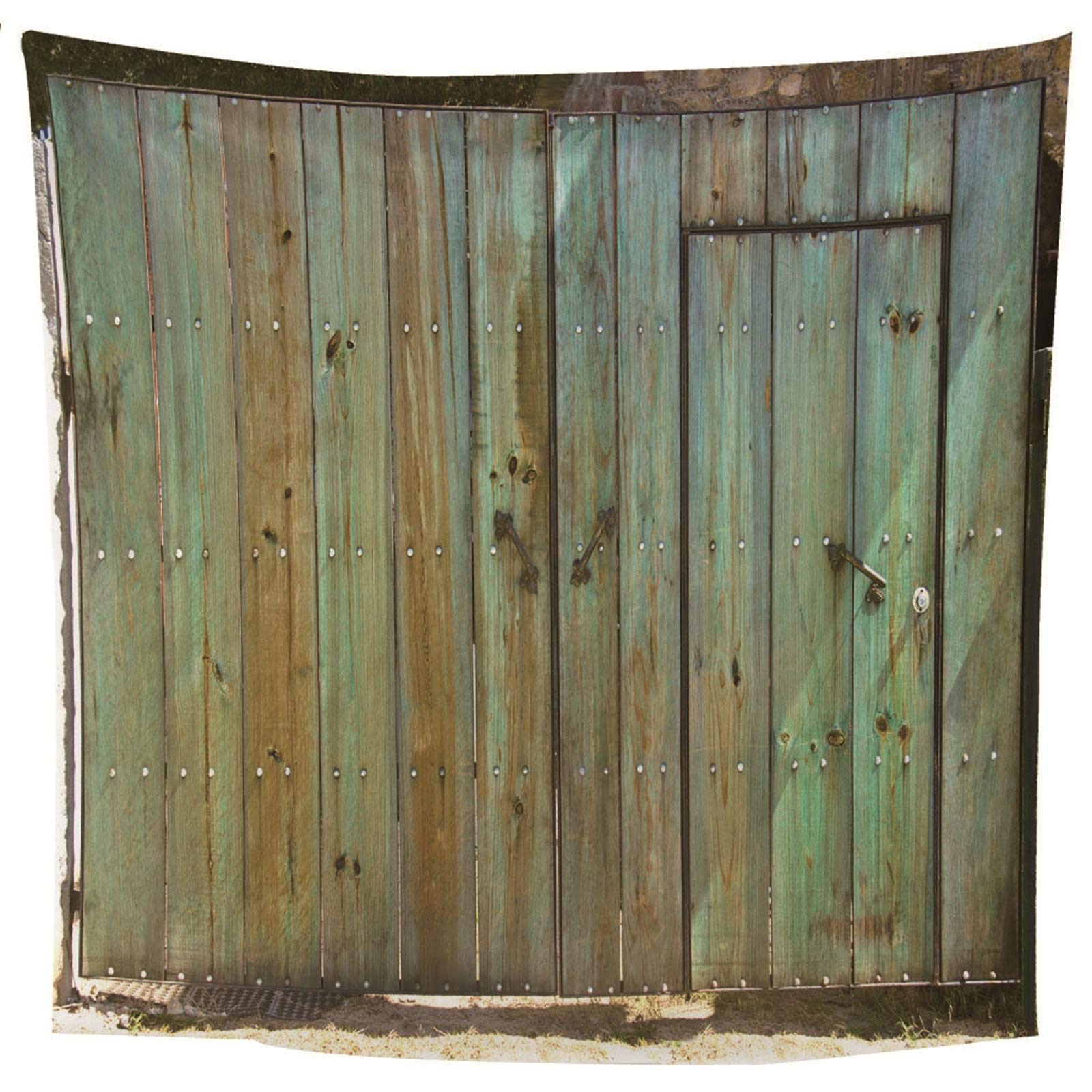 Aeici Tapiz Tela Muro Playa, Decoraciones De Pared De Dormitorio Tapiz Tablas de Madera- Verde marrón, 240x220CM