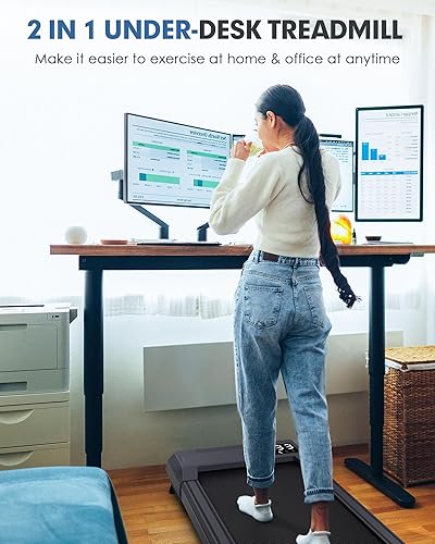 Miniatura 7 de Walking Pad Treadmill, Walking Pad with Incline, Voice Controlled Smart Under Desk Treadmill Works with ZWIFT KINOMAP WELLFIT Apps, 300+LB Capacity