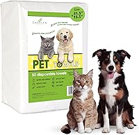 DAVELEN Disposable Pet Towels, 50-Pack White 31x15 Inch Absorbent Wipes for Dogs Cats Grooming Cleanup