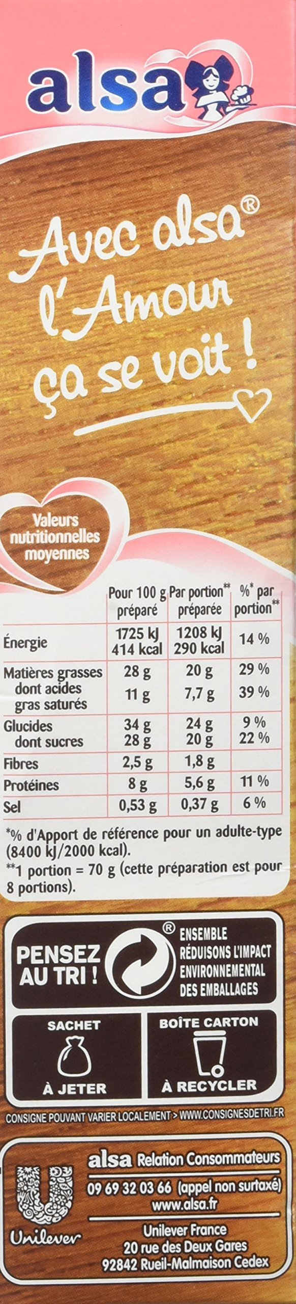 Alsa Préparation pour Gâteau Aux Amandes Saveur d'Antan 300g - Lot de 3