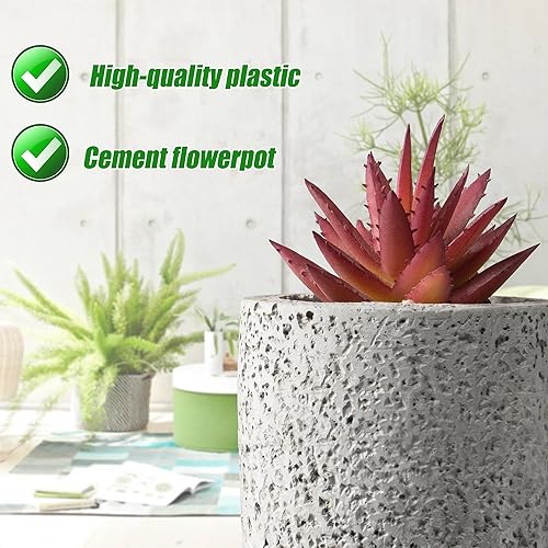 Miniatura 2 de Juego de 3 plantas falsas pequeñas, mini suculentas falsas en macetas, decoración del hogar interior, mini plantas falsas en macetas para