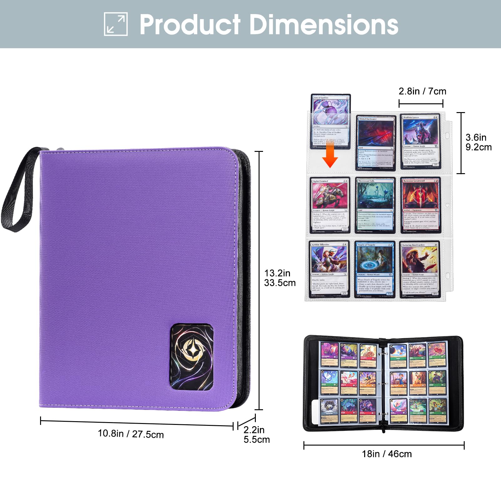 ProCase 900 Pockets Card Binder with Clear Window for Trading Cards 9 Double Sided Pockets Colletction Album Holder with Removable Sleeves for MTG TCG - Image 3
