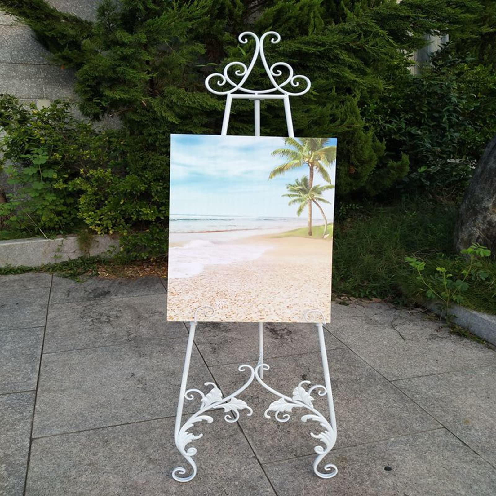 CWCQGH Easel Stand Easel freestanding Wrought Iron Display Stand Extra Sturdy Metal Display Easel Artist Easel Tripod for Table-Top/Floor Painting Display and Drawing Easel