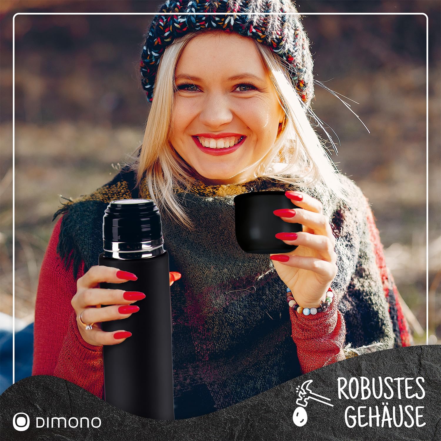 Stainless Steel Insulated Flask Double-Walled Vacuum jug with Mug & Brush; Leak-Proof - Image 4