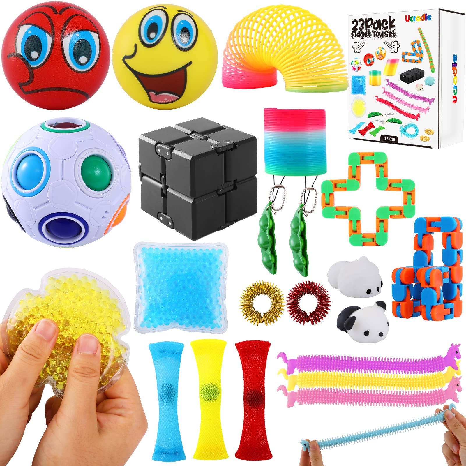 Buy Ucradle Fidget Toy Set, 23 Pcs Pop Fidget Blocks Toy Pack Sensory