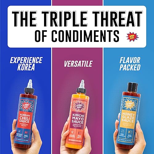 Miniatura 5 de KPOP Foods Juego de salsa variada Incluye 1 salsa de sushi de mayo picante Kimchi 1 salsa de chile y 1 salsa de chile dulce glaseado de miel