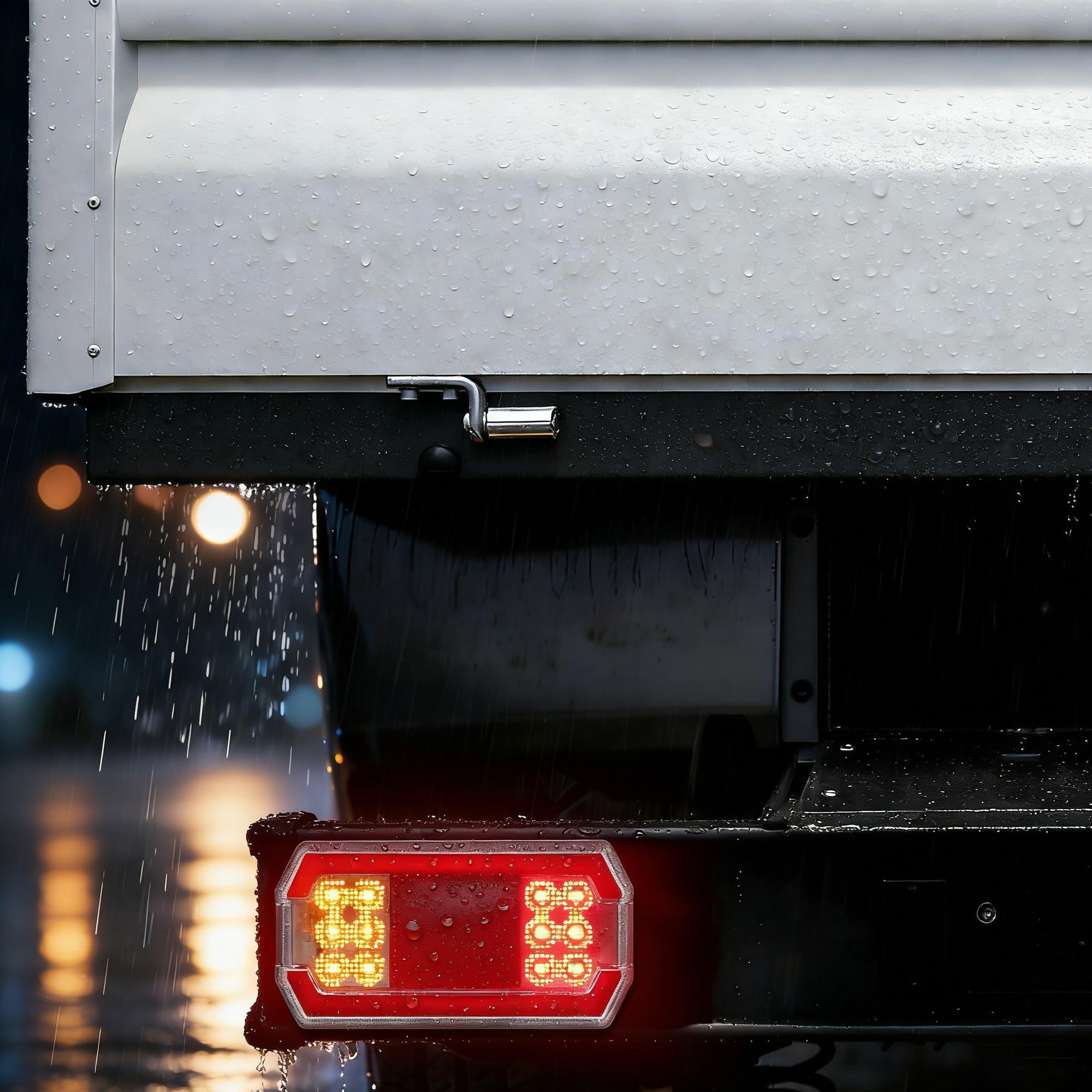 2 x Rettangolare Luci Posteriori Rimorchio LED 12V/24V Omologati E9 Luce Fanale Posteriore Impermeabile per Rimorchio Camion Trattore Caravan Barca, 4-in-1 con Luce di Posizione e Freno