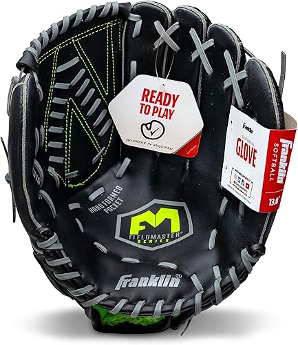 Vista 42 de Franklin Sports Field Master Baseball + Softball Glove - Field Master Adult + Youth Baseball + Softball Mitt - Men's + Women's Gloves - Right Hand