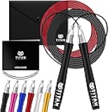 Speed Rope - Professional Self-Locking & Adjustable, Adult Speed Jump Rope | 2 x Steel Ropes, Cable Protector & Travel Case | Jump Rope Crossfit, Boxing, Fitness MMA for Men & Women