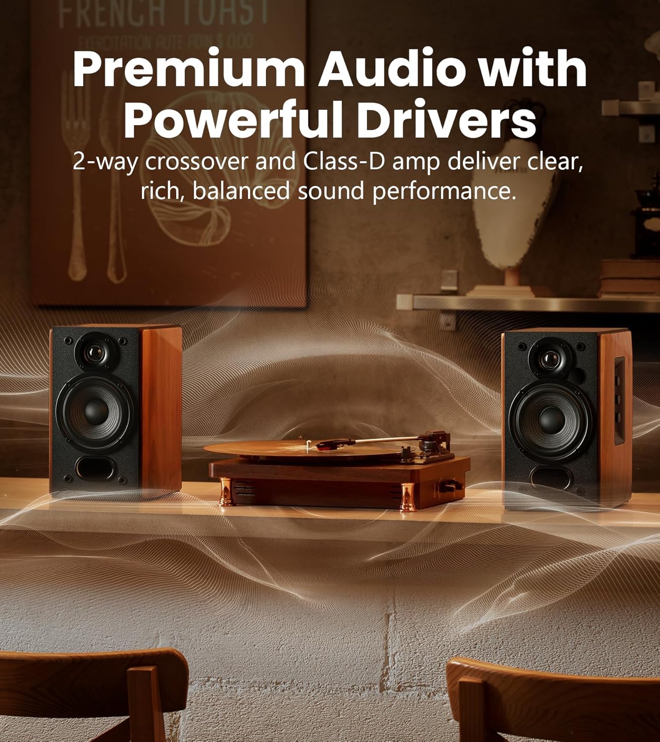 Edifier R1380DB Active Bluetooth Bookshelf Speakers - Optical/Coaxial Input - 2.0 Wireless Studio Monitor Speaker - 42W RMS - Wood Grain - Image 3