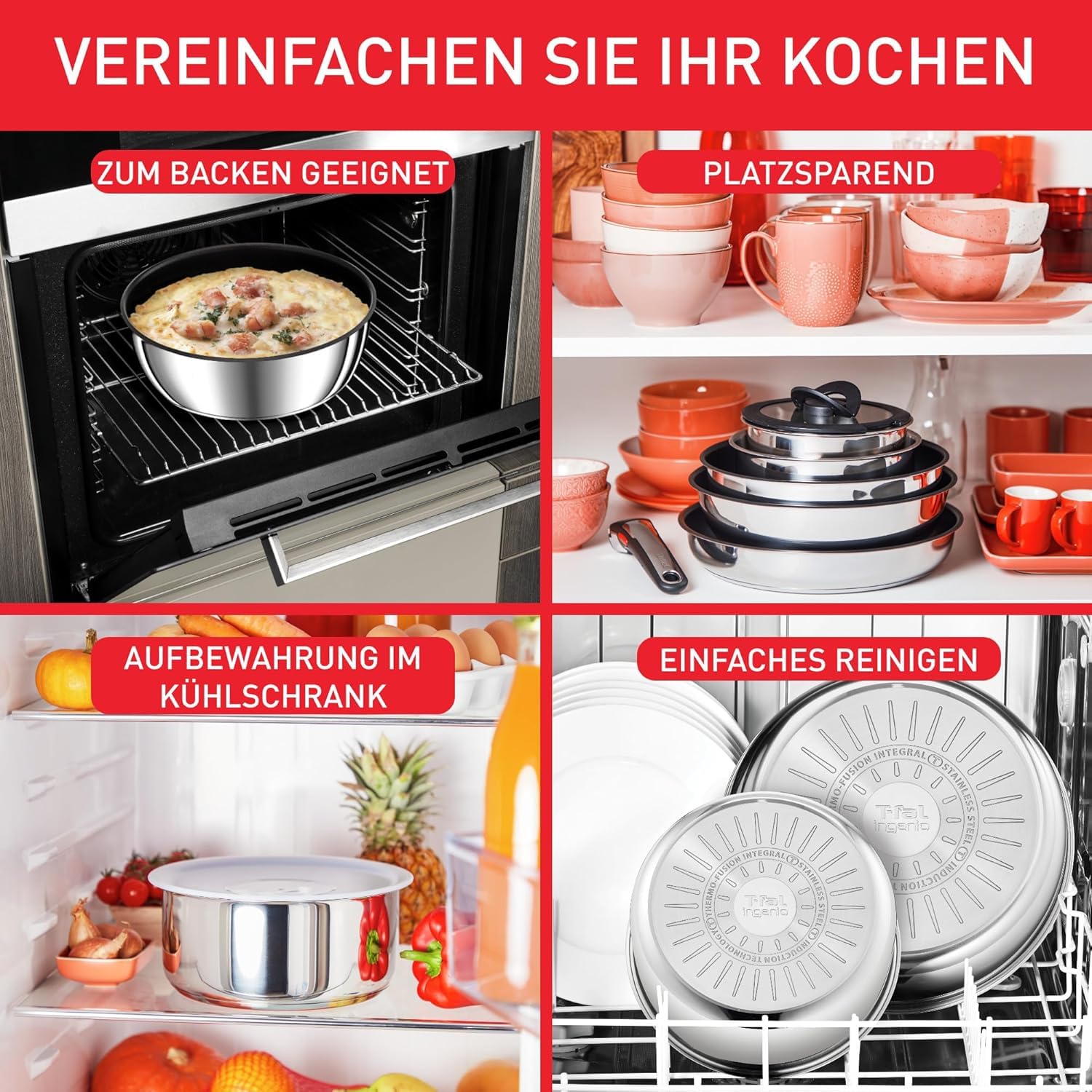Tefal Ingenio Preference On Zestaw Naczyń Kuchennych, Stal Nierdzewna, Srebrny, 13pc Set