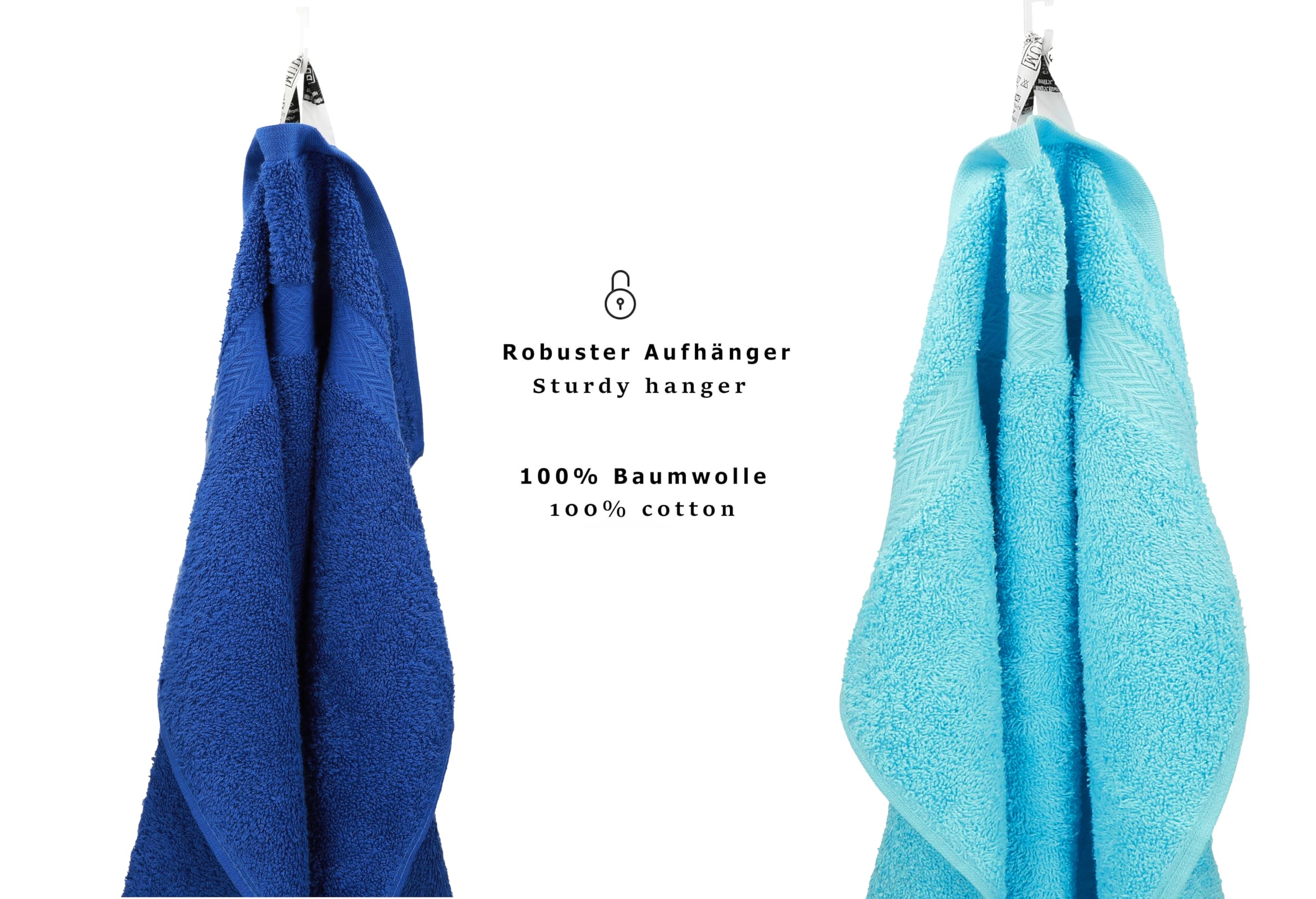 Betz 10-częściowy zestaw ręczników Classic 100% bawełna 2 ręczniki kąpielowe 4 ręczniki do rąk 2 ręczniki dla gości 2 ręczniki do rąk kolor niebieski królewski i turkusowy