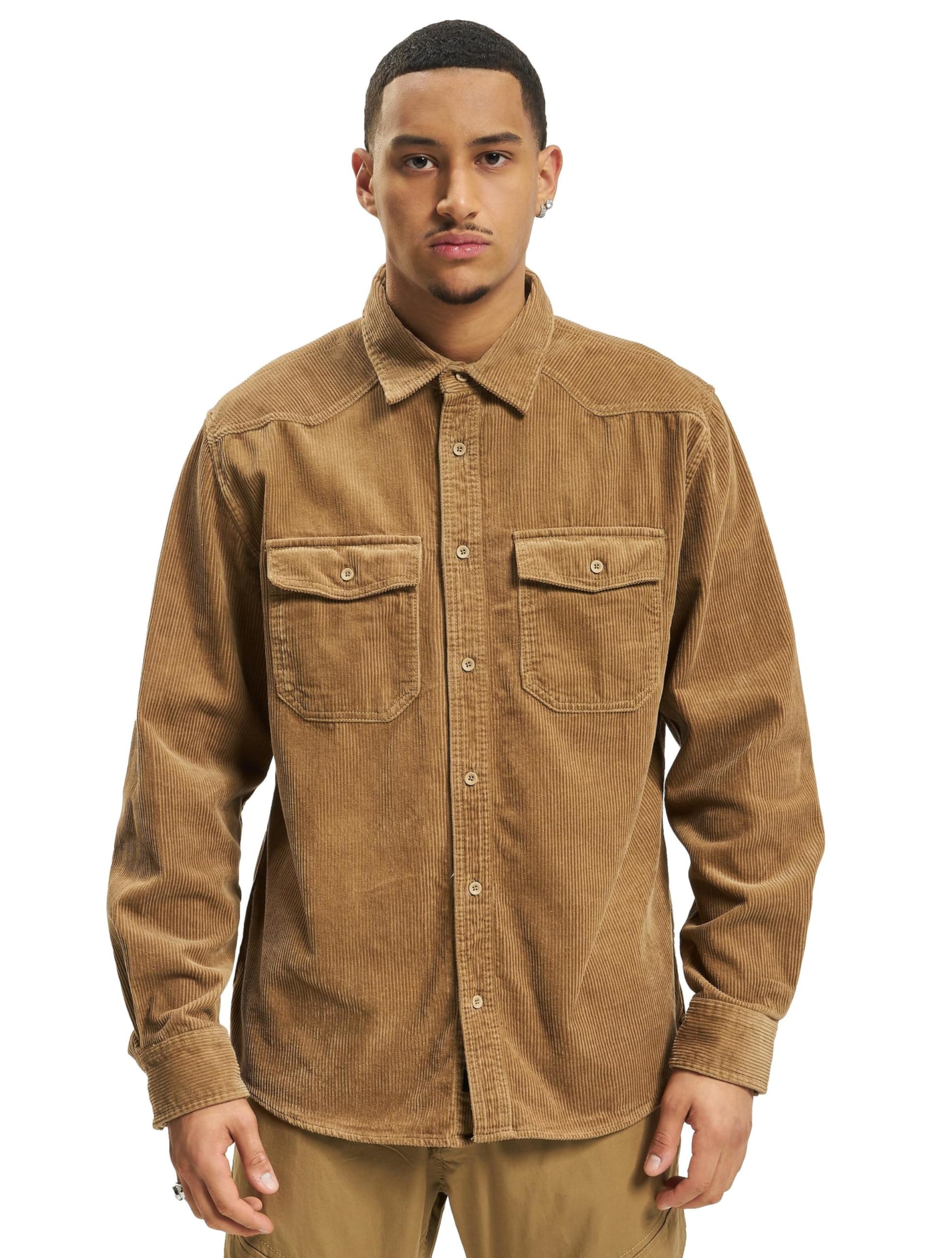 Brandit Herren Corduroy Classic Shirt Long Sleeve Hemd