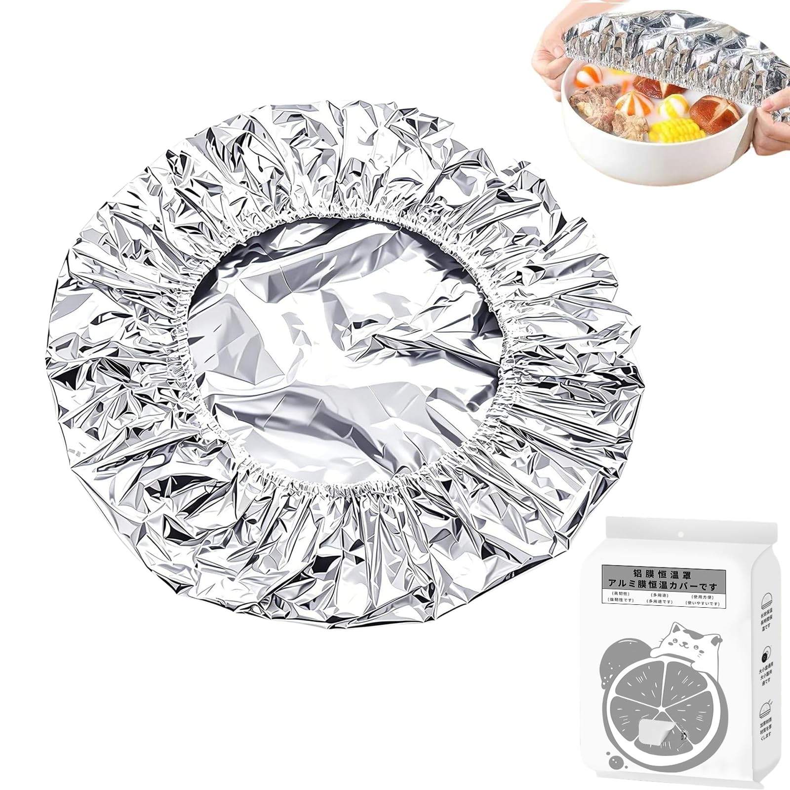 Reusable Aluminum Foil Food Covers, Elastic Aluminum Covers for Food, Stretchy Foil Covers for Bowls, Plates & Containers, Fresh Keeping Food Storage Covers for Kitchen, Parties & Picnics (150pcs)
