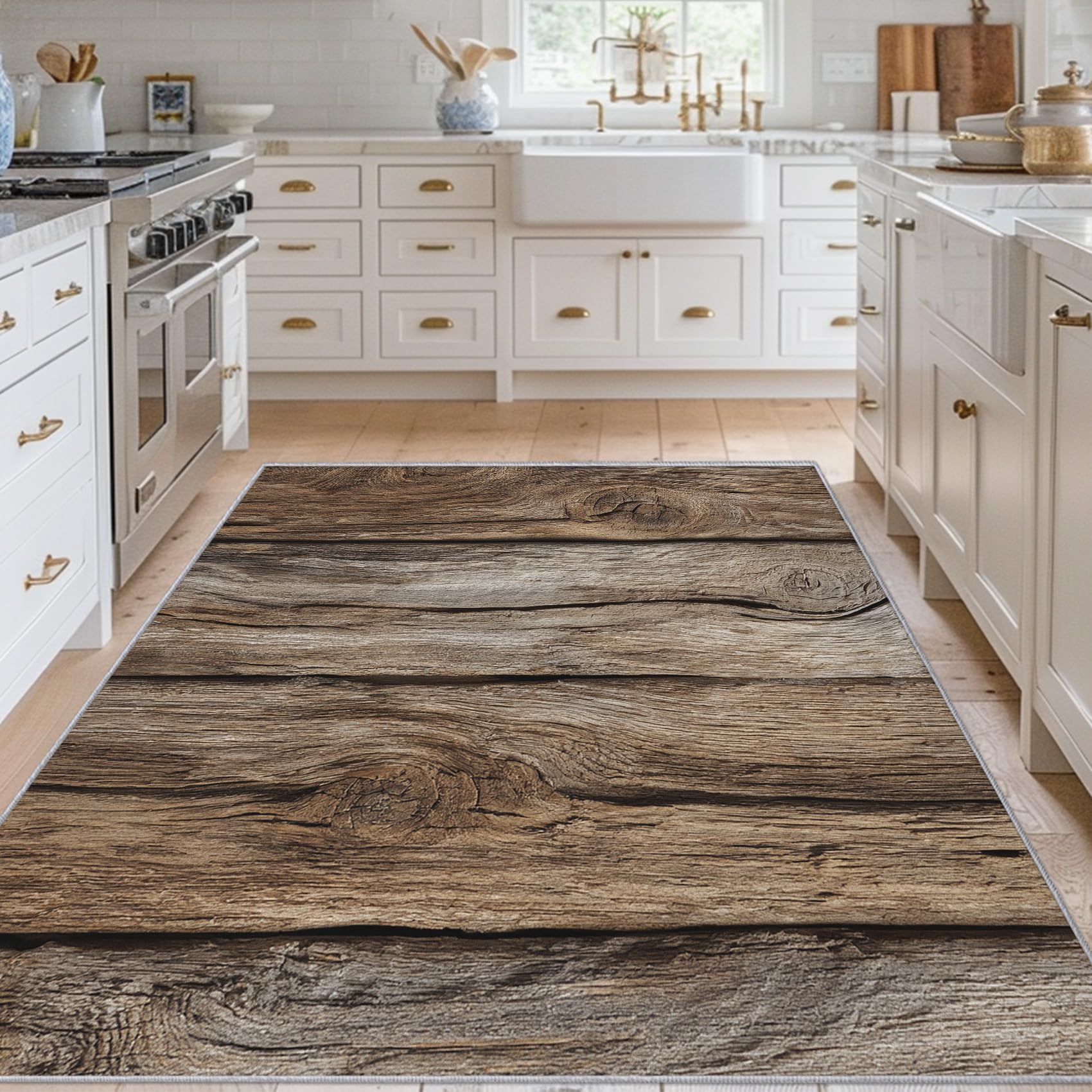 Tapis grain de bois haut de gamme style planche de bois pour bureau