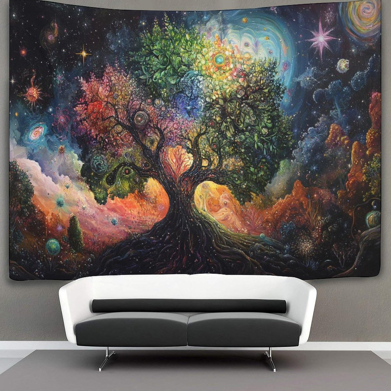 Kaiyun Style-3 Tree Of Life Tapestry,Stars Galaxies Tapestry For Wall Hanging,Tapestry For Bedroom Aesthetic Tapestry Home Decorationfor Living Roombedroom 180Cmx230cm