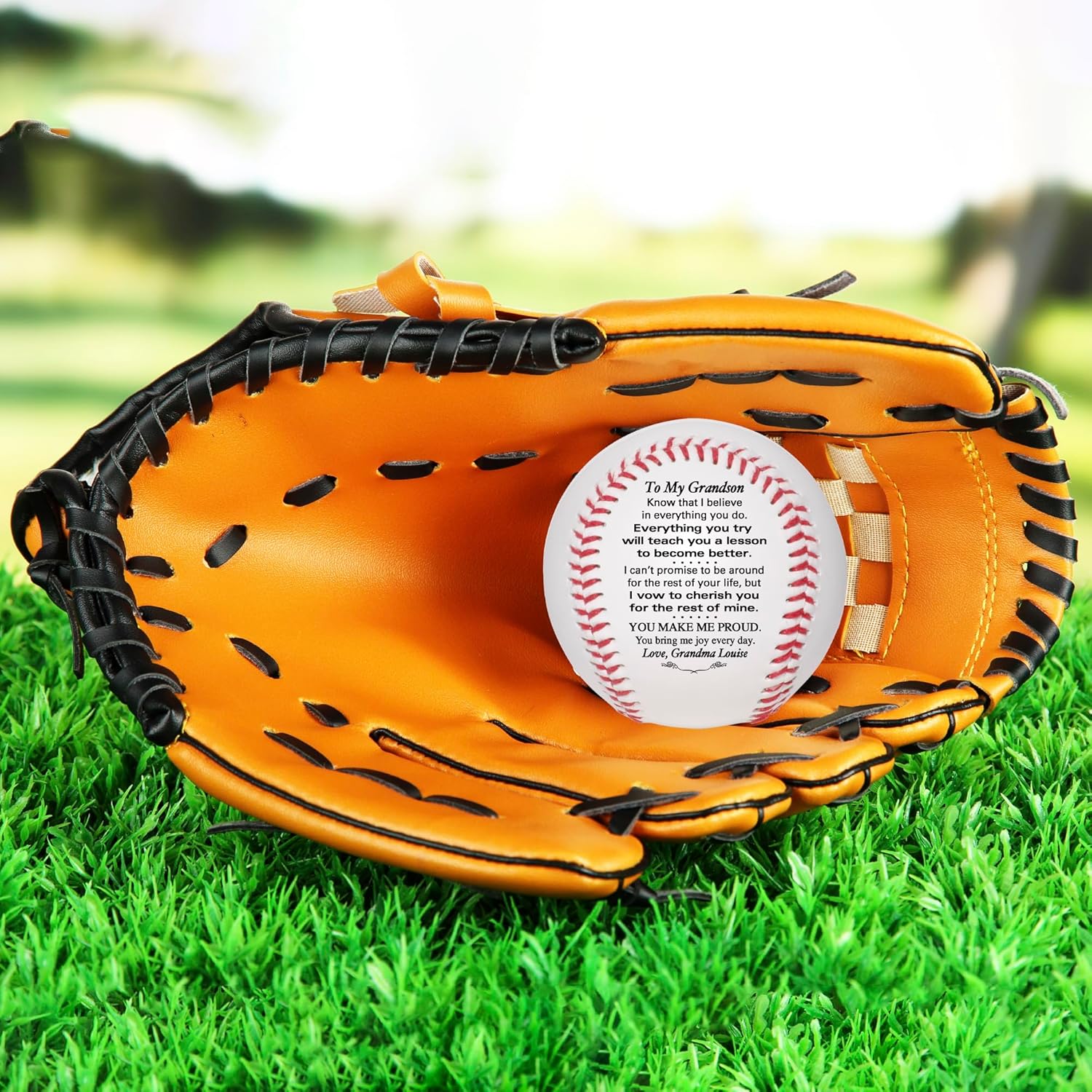 Personalized Baseball to Our Grandson, to Our Son, to My Son, to My Grandson from Mom & Dad - from Grandma & Grandpa - Graduation Birthday Wedding Anniversary Keepsake