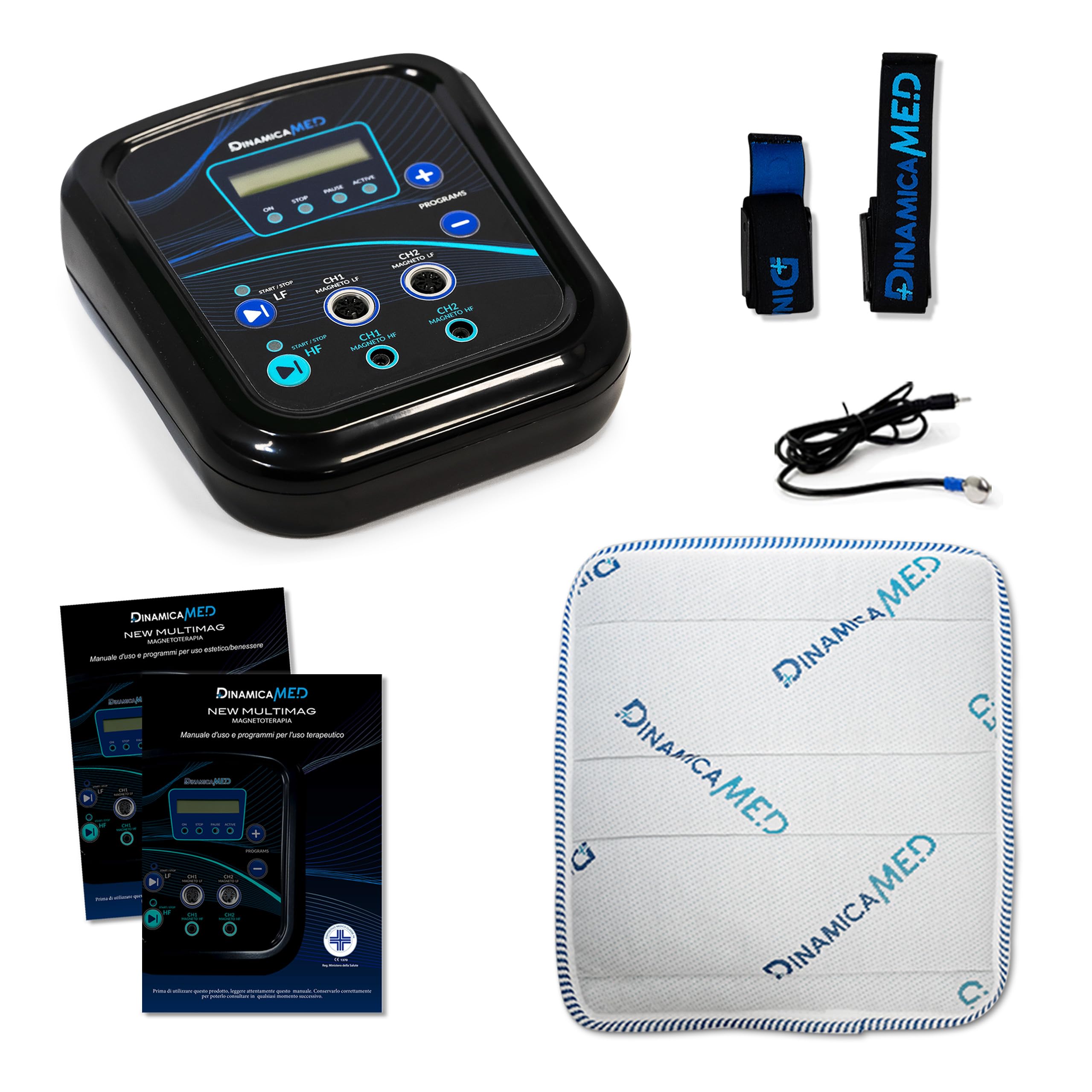 Dinamicamed New MultiMag PRO 8.0 Apparecchio per Magnetoterapia, Magnetoterapia con 1 Diffusore in Tessuto ad Alta Frequenza 40 * 40 (HF)