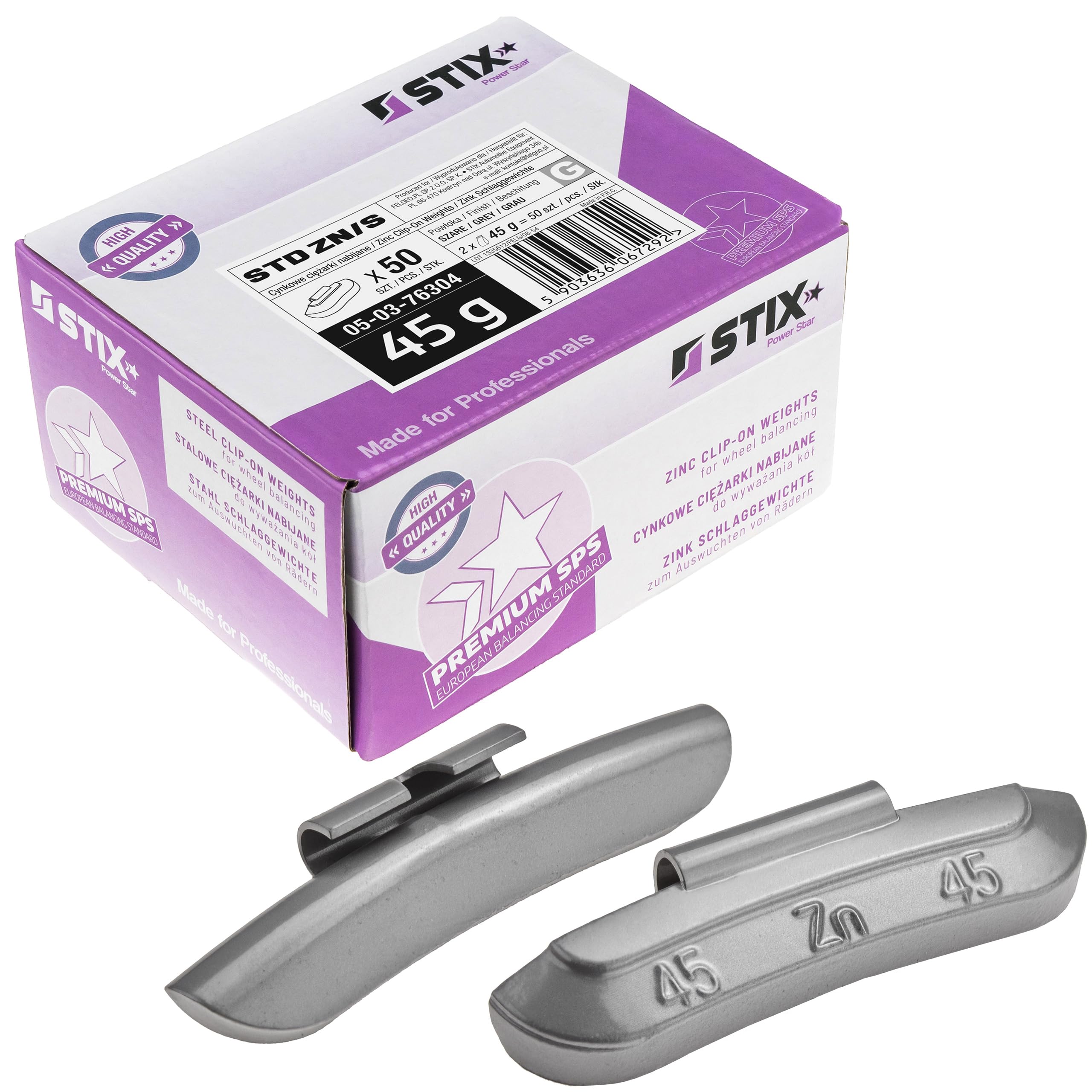 Stix 50 pesas de impacto de 35 g para llantas de acero – Pesos de equilibrio de zinc ZN/S – Pesos de equilibrio para neumáticos y ruedas – Pesos de rueda — view 8