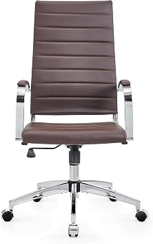 lux Modern Desk Chairs with Wheels and arms Ergo Chairs high Back Chair Computer Leather Modern Chair Leather Office Executive Chair 4020-brown