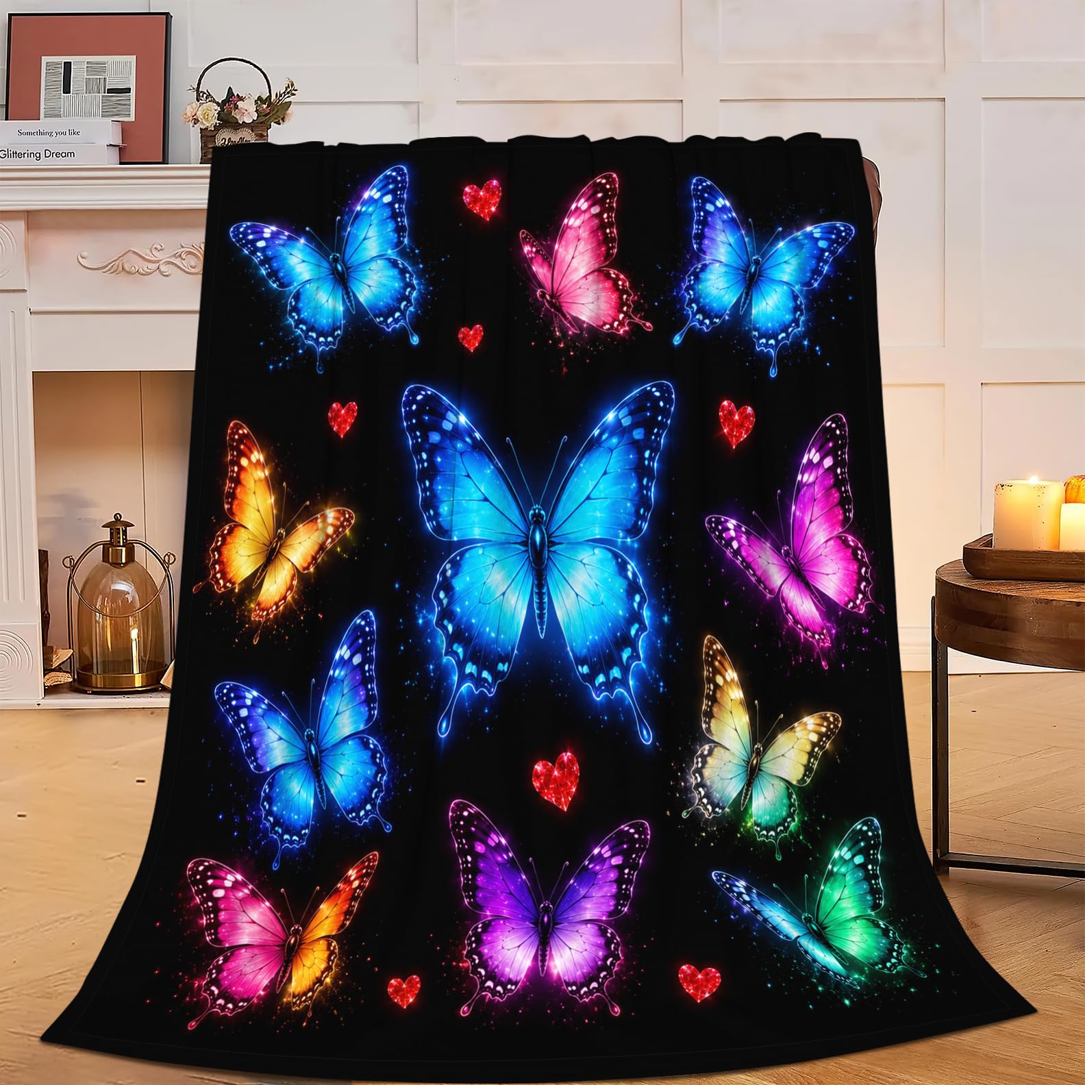Butterfly Blanket Plush Fleece Throw Gifts for Women Girls Kids 40"X50" — image 1