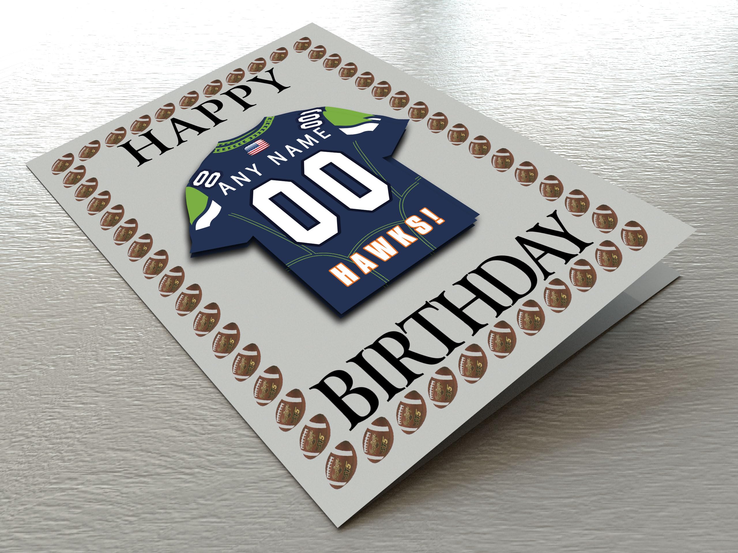 SEATTLE AMERICAN FOOTBALL BIRTHDAY CARD – N F L SEAHAWKS PERSONALISED FRIDGE MAGNET - THE BEST A FAN CAN GET