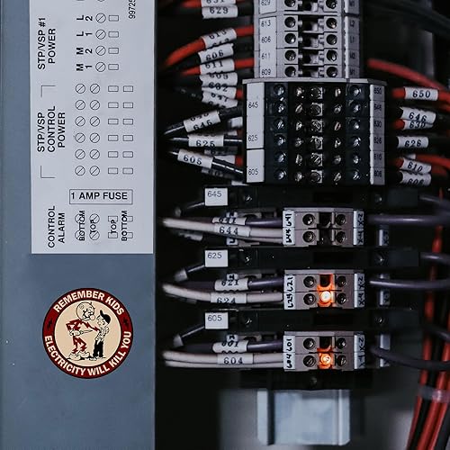 Miniatura 6 de Pegatinas Remember Kids Electricity Will Kill You, paquete de 10 calcomanías de casco para hombres linieros, calcomanías de advertencia de