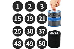 50Pcs Black Carpet Floor Circle Sit Markers with Numbers 1-50 Carpet Dots...