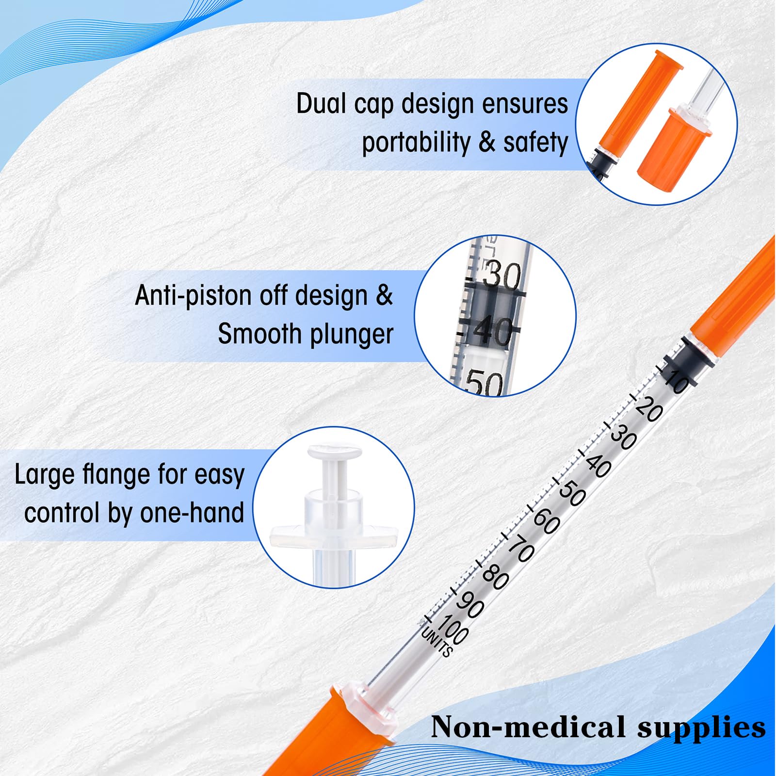 100 strumenti di trasferimento in plastica, 1 ml, strumenti di misurazione di distribuzione multipli (31 g 8 mm), imballaggi sigillati singolarmente (100)