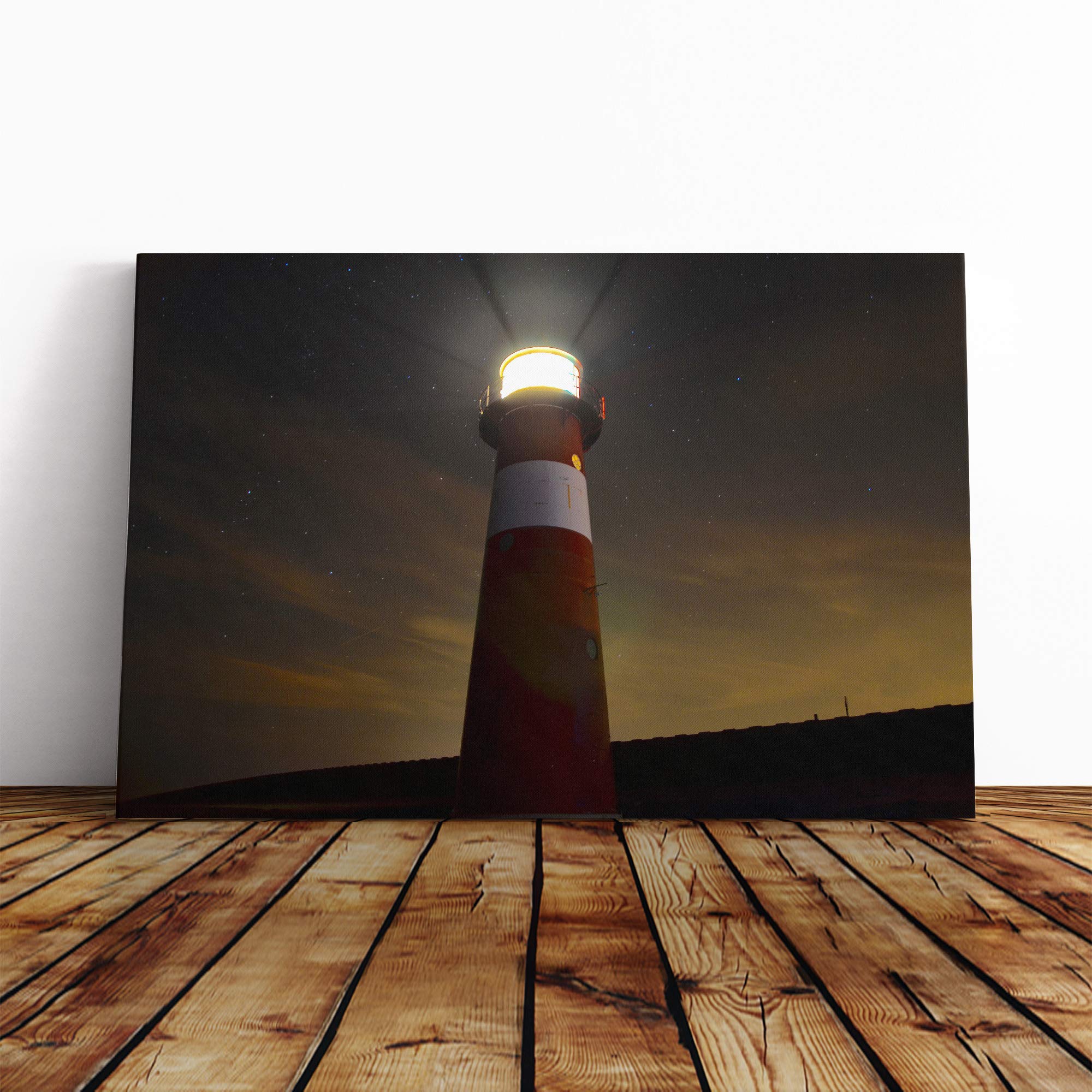 Architecture Lighthouse Beacon Canvas Print | Gallery Wrapped 30mm Frame Wall Art | 30x20 inches | Ready to Hang | Modern Seascape Picture | Living Room Bedroom Lounge Office