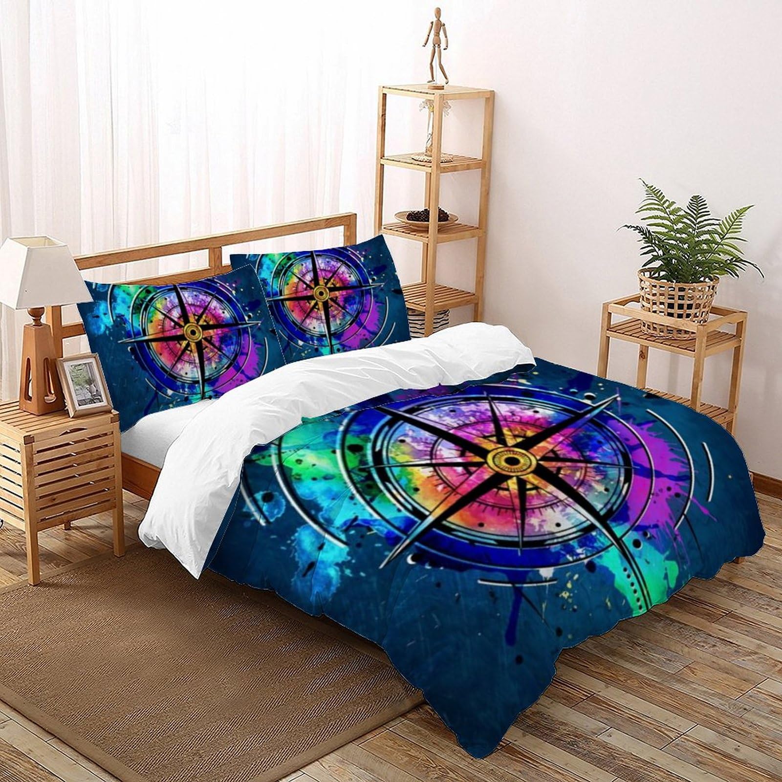 Housse de couette imprimée 3D en microfibre respirante avec zip 220x240