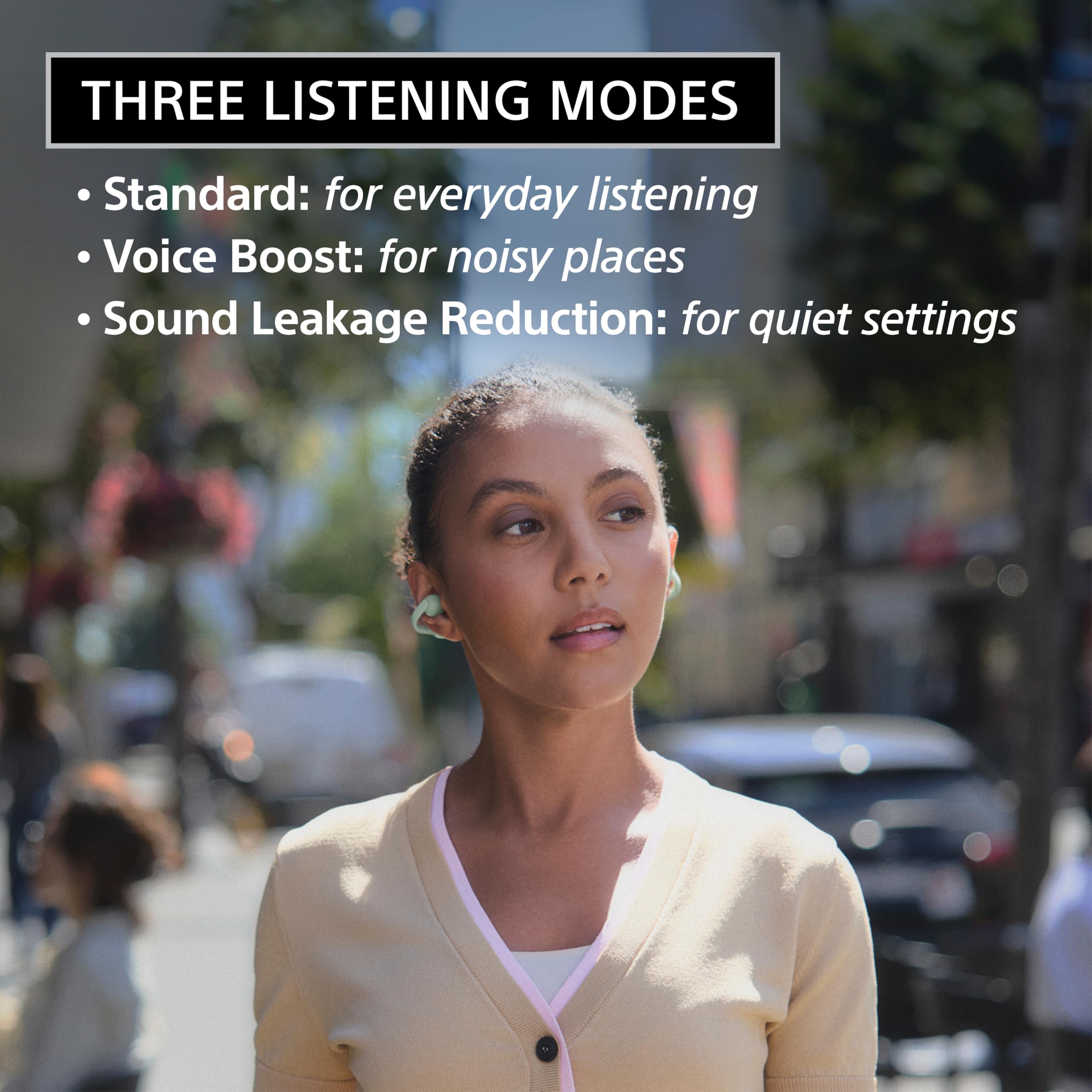 Sony LinkBuds Clip Open-Ear Truly Wireless Earbuds, Comfortable & Secure Fit, Lightweight Clip-On Design, Touch Controls, Ambient Sound Awareness, Water Resistant, Up to 37 Hrs of Playback, Green