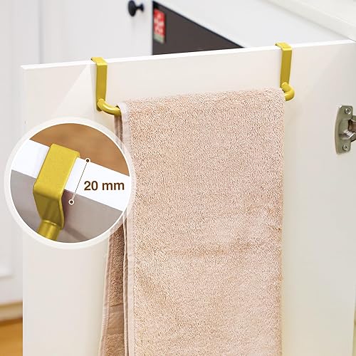 Miniatura 4 de Toallero de metal para armario de cocina, 2 piezas, toallero de acero para colgar en el interior o exterior de las puertas, cocina en casa o baño