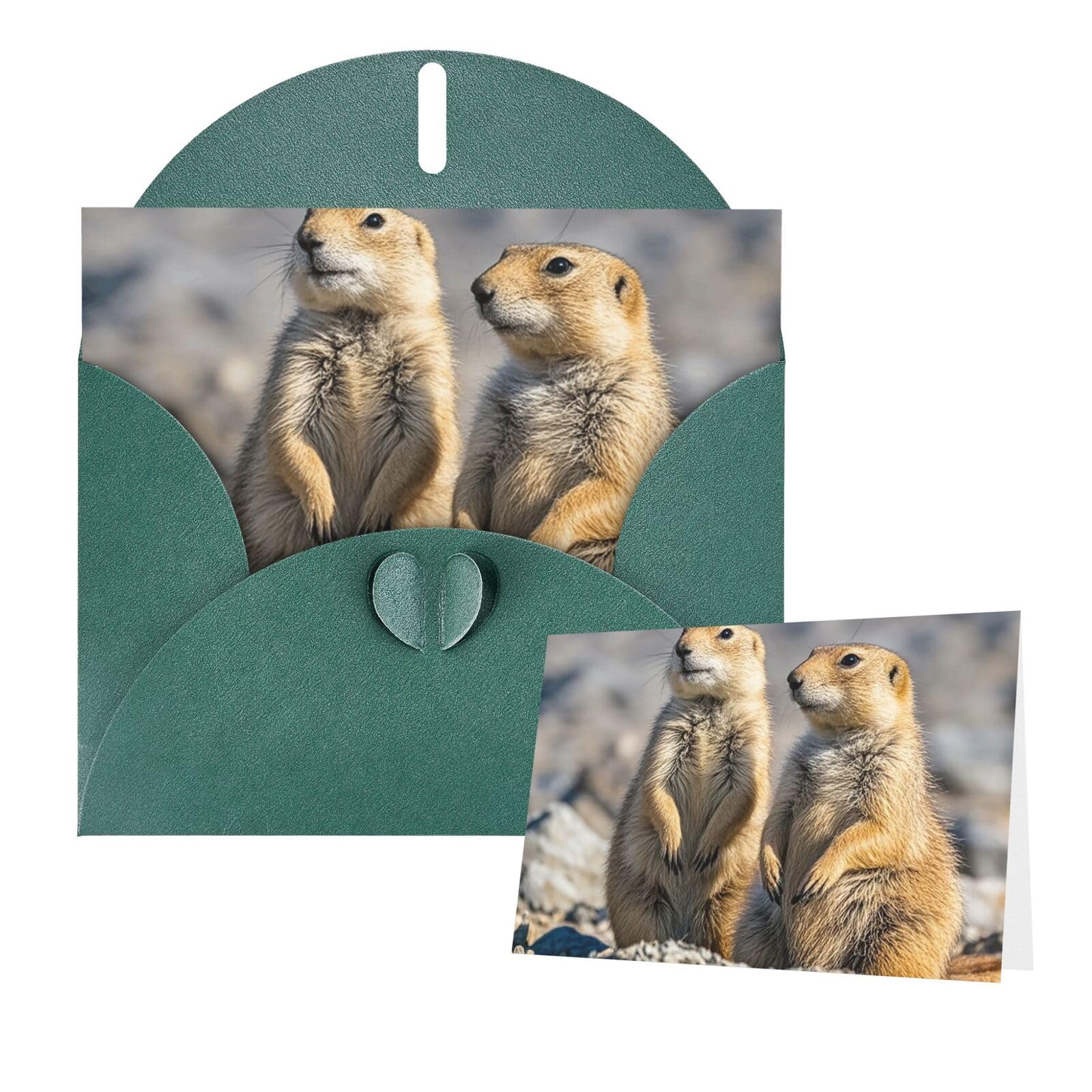 Thinking of You Cards with Envelopes Greetings Card Two Prairie Dogs Blank Cards for All Occasions Birthday Thank You Note Card for Wedding Invitations Valentine's Day 4 x 6 inch