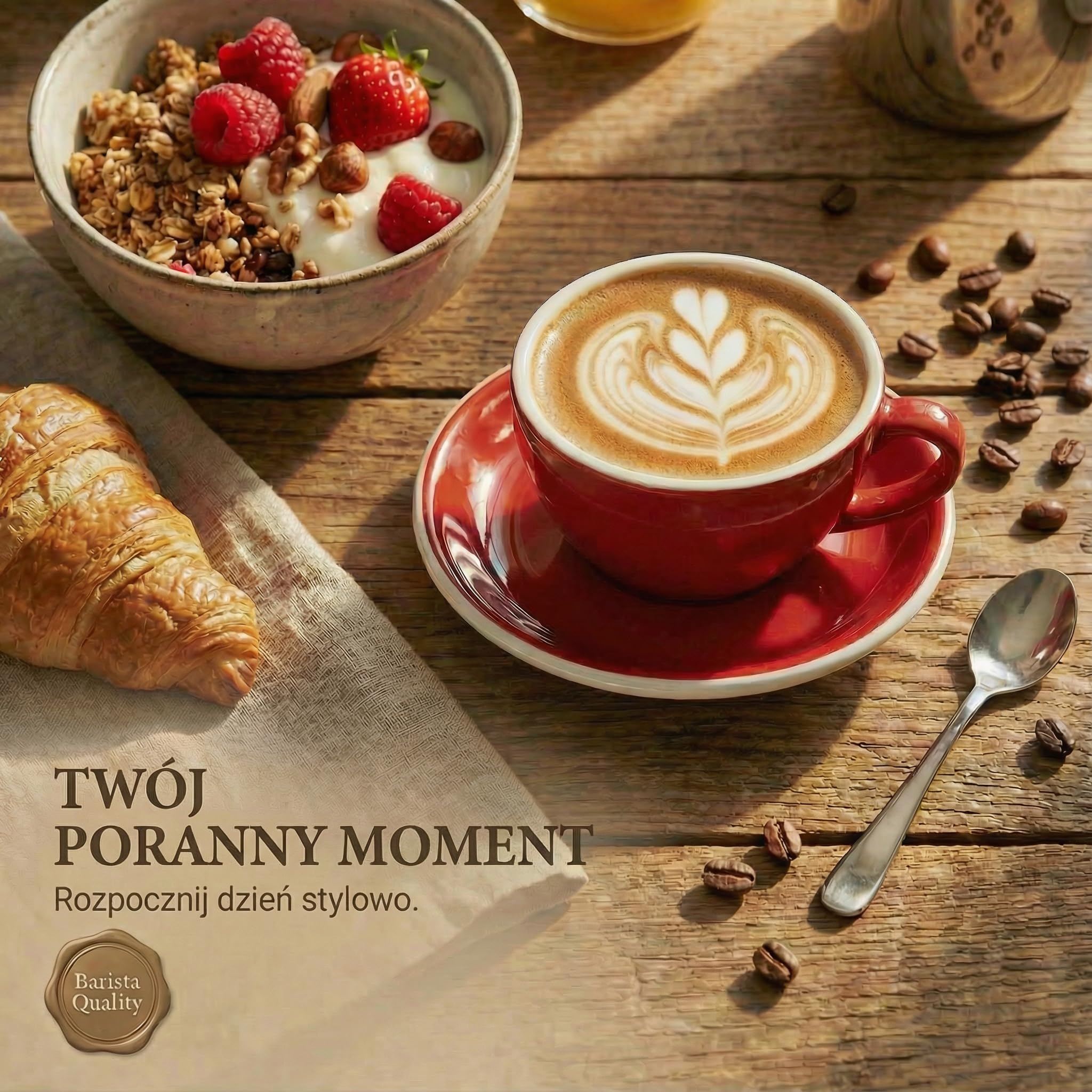 6 x filiżanki do cappuccino | Czerwone | Styl włoski | Gruboscienne i ciężkie | Nadają się do zmywarki | Zestaw 6 filiżanek do cappuccino z spodkami - Zestaw prezentowy