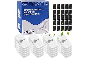 SORON Cat Water Fountain 20-Pack Replacement Filters, Compatible With PETLIBRO Cat Fountains...