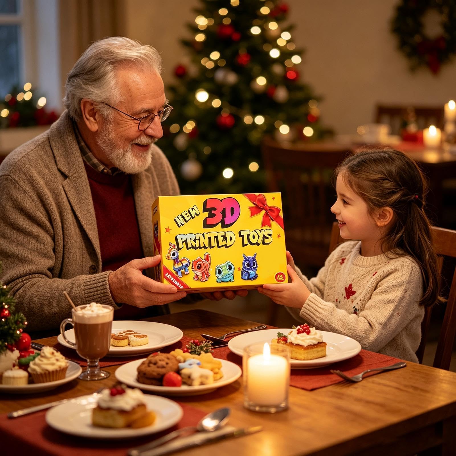 Calendario 2026 per conto alla rovescia a Natale, 24 giorni, con figure di