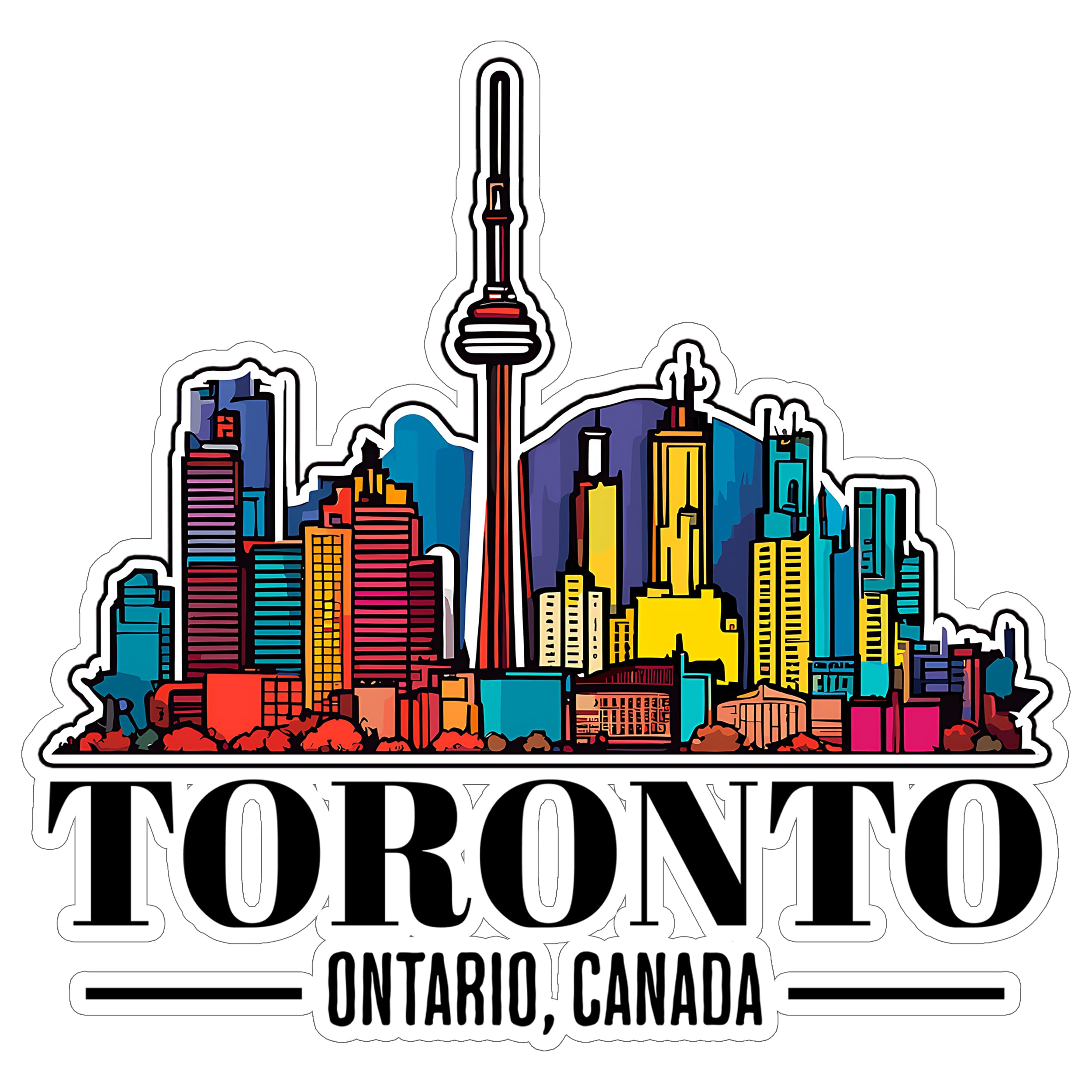 Toronto Ontario Canada Sticker 4 Inch City Travel Souvenir Destination - Waterproof Vinyl Decal for Laptop Water Bottle Car Tumbler - Durable
