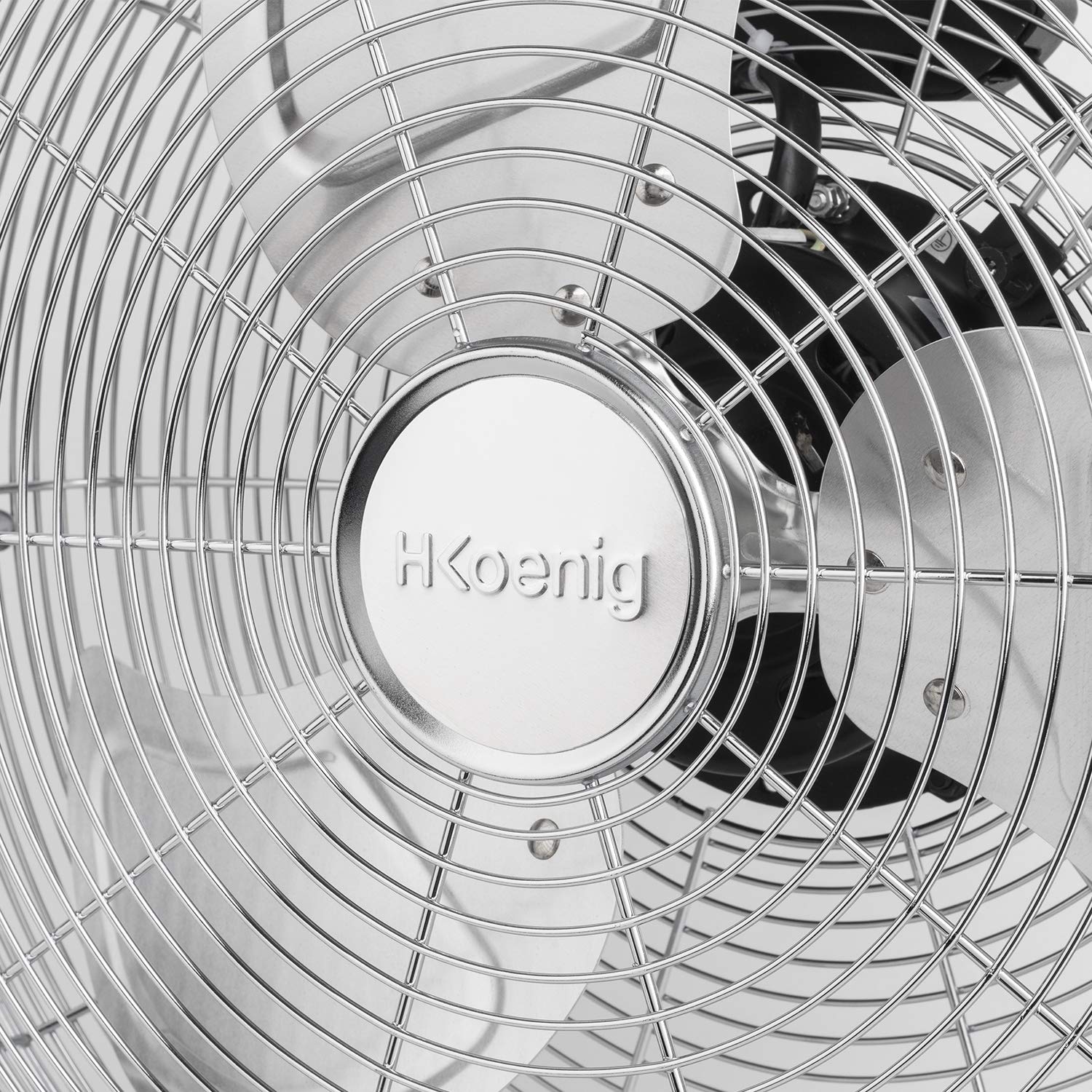 H.Koenig Ventilateur de Sol JOE32, 45cm, 100W, 3 Vitesses, Inclinaison Réglable, 3 Pâles, Pieds Antidérapants, Silencieux, Métal Chromé