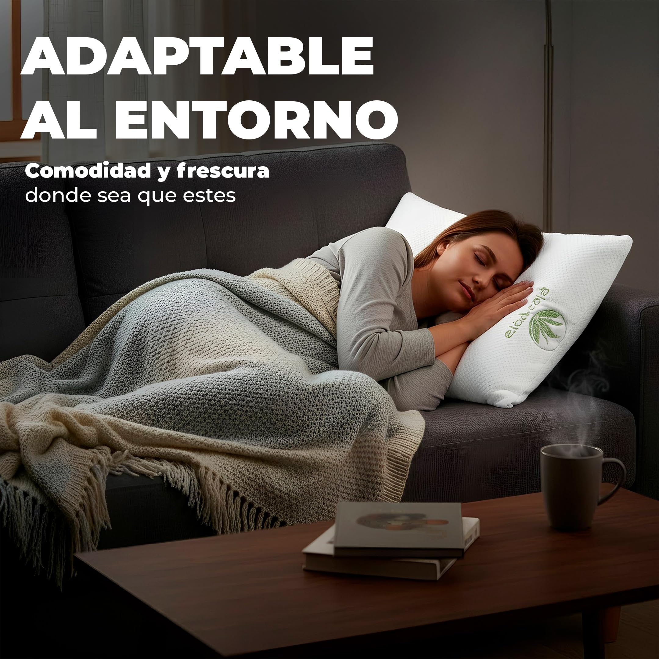 Aznar Pack 2 Almohadas Viscoelásticas Copos Aloe Vera Altura 15 Cm Firmeza Media Transpirable Antibacteriana Descanso Cervical Cómodo Funda Cremallera Tejido Suave Ergonómica Postura Natural 90 cm