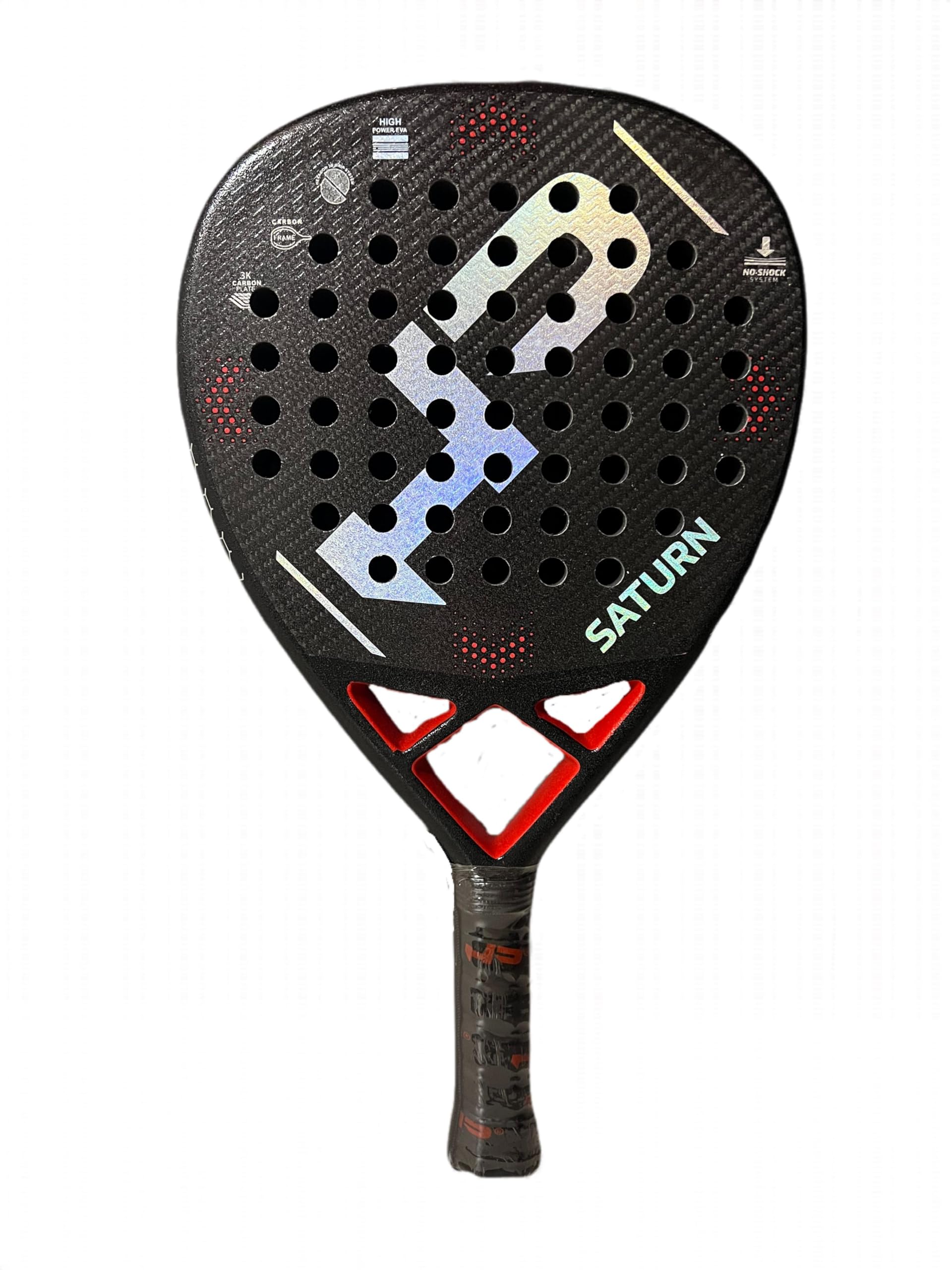 HP SATURN, Racchetta Padel Fibra di Carbonio 3K - High Power Eva Core – Leggera e potente - Forma Diamante - Misura Standard.