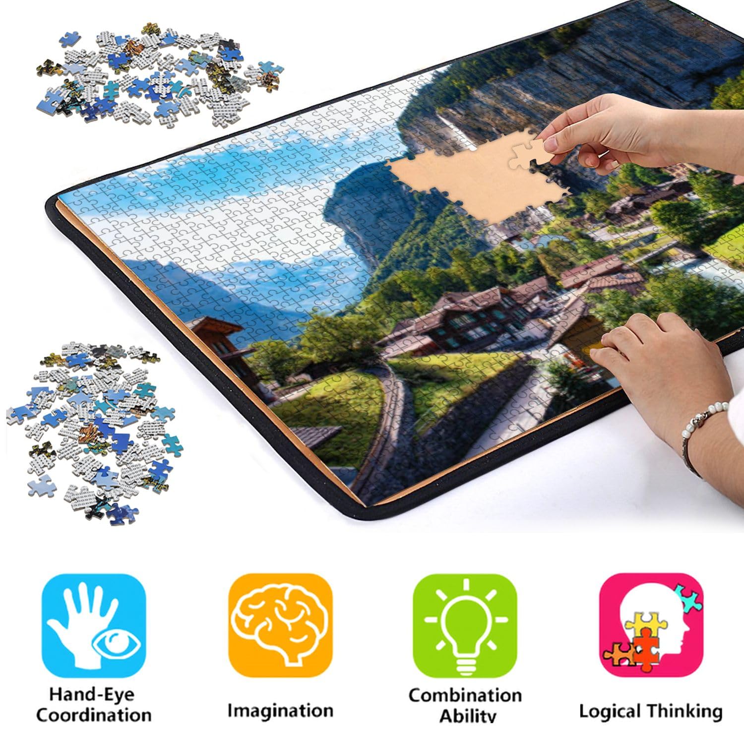 1000 Teile Puzzle 'Lauterbrunnental Schweiz' – Holz, 75 X 50 Cm – Landschaftspuzzle Für Erwachsene & Familien