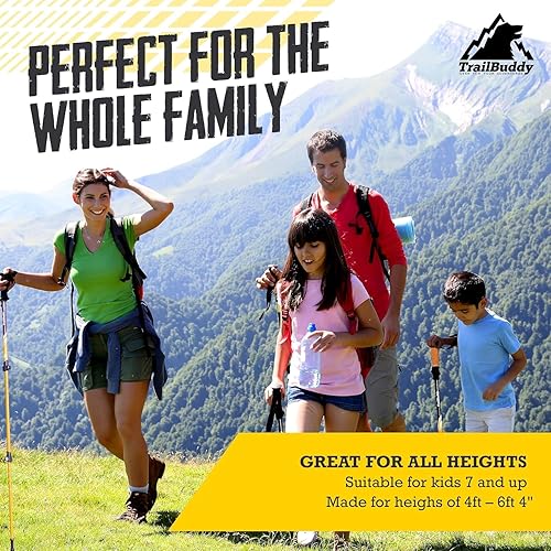 Miniatura 7 de Bastones de senderismo, paquete de 2 bastones de senderismo ligeros y plegables para raquetas de nieve y equipo de mochilero, bastones para