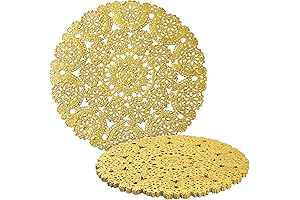 Juvale 60 Pack 10 Inch Gold Paper Doilies for Dining Table, Round...