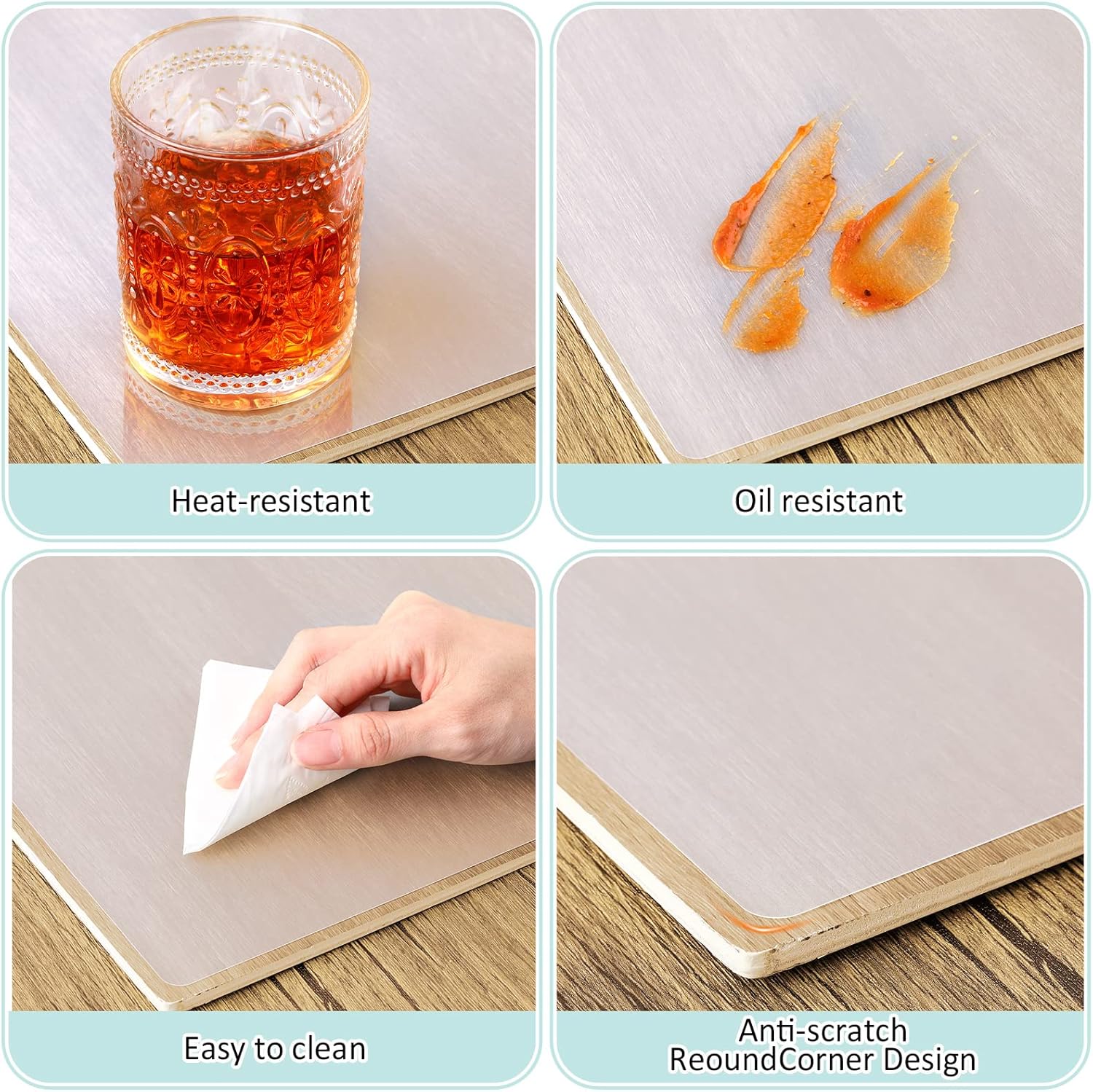 50 Pcs Plastic Placemats Protective Transparent Plastic Sheets Heat Resistant Washable Table Mats for Dining, Kitchen, Shelf Liner and Crafting, 16 x 12 Inch