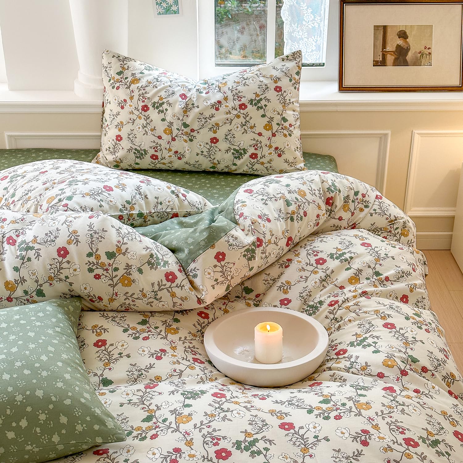 Covebett Bettwäsche Baumwolle Weich Renforce Baumwollbettwäsche ÖKO-TEX Bettbezug und Kissenbezug 80x80cm Reißverschluss